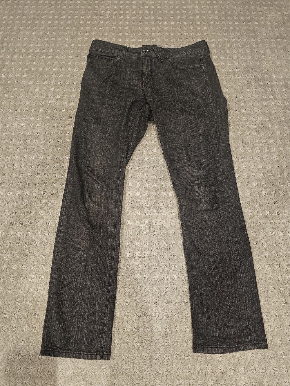 Volcom Vorta Slim Straight Black Jeans, Size 32